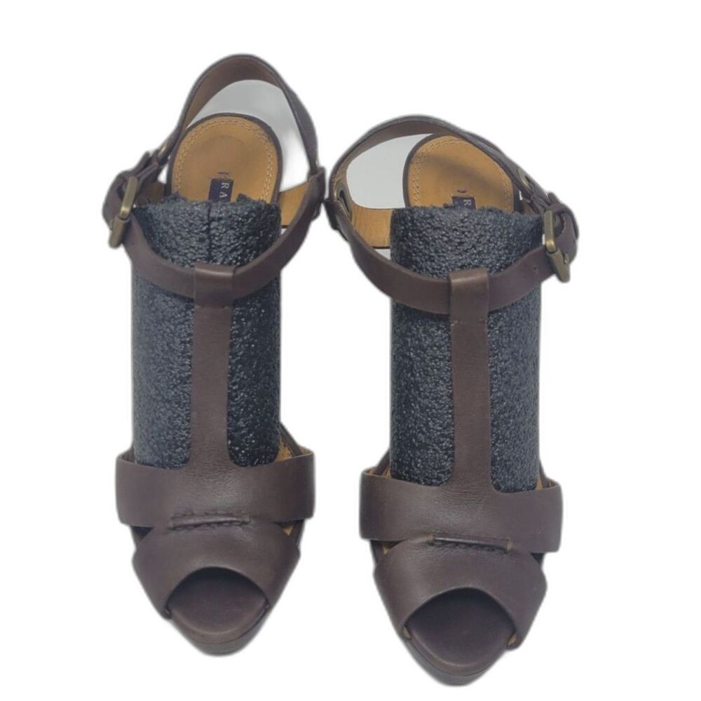 Ralph Lauren Purple Label Collection Leather T-Strap Sandals